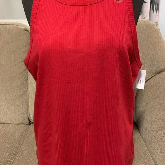 GAP Red Ribbed Tank Top - Picture 1 of 3